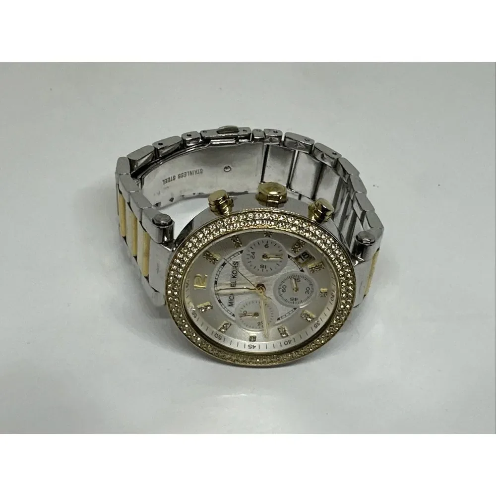 Michael Kors Parker MK5626 Women's Two-Tone Glitz Analog Dial Quartz Watch NUL46